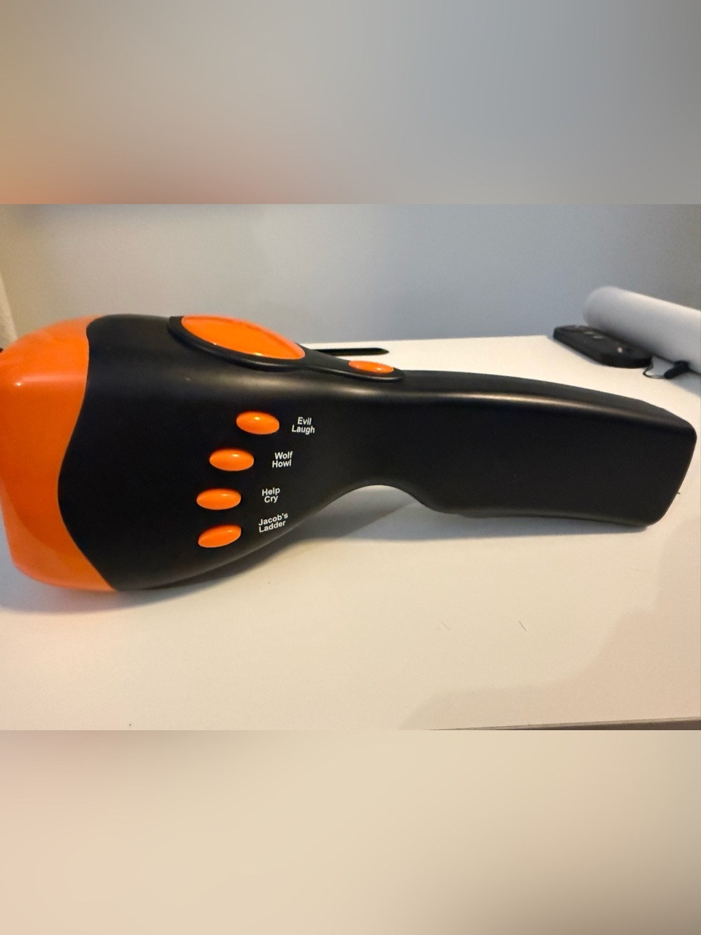Halloween Sound Effects Flashlight Black Orange Light-Up Spooky Prop